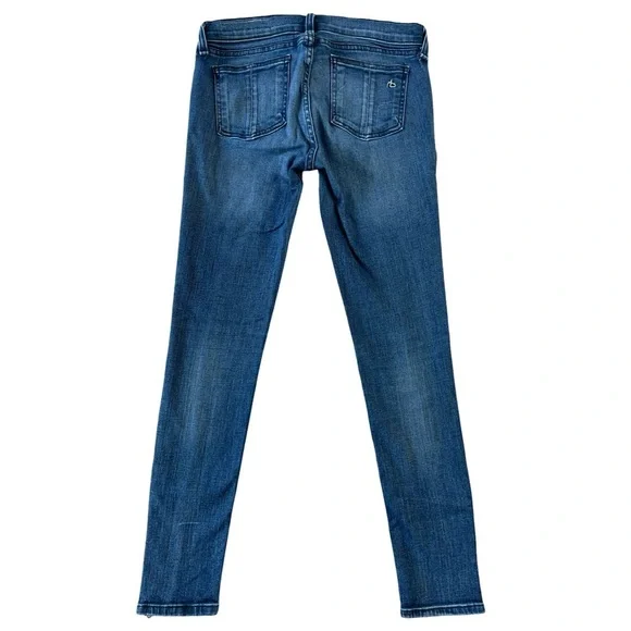 Rag & Bone Skinny Ankle Jeans, Zipper Detail, Stretch, Medium Wash - Size 26 - Picture 5 of 16